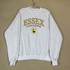 Champion Sweatshirt Mens Large Gray ESSEX College Print Crew Neck‎ Pullover